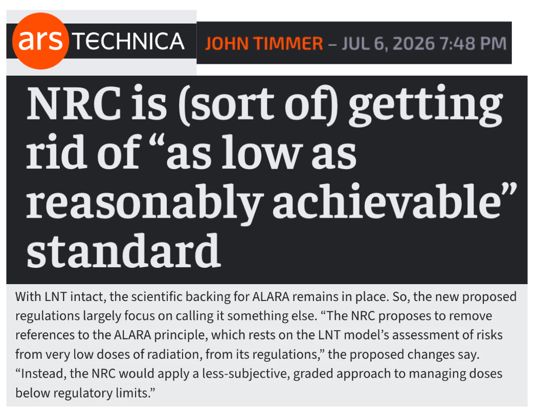 featured image thumbnail for post To unleash nuclear, the NRC must reject LNT, not just ALARA