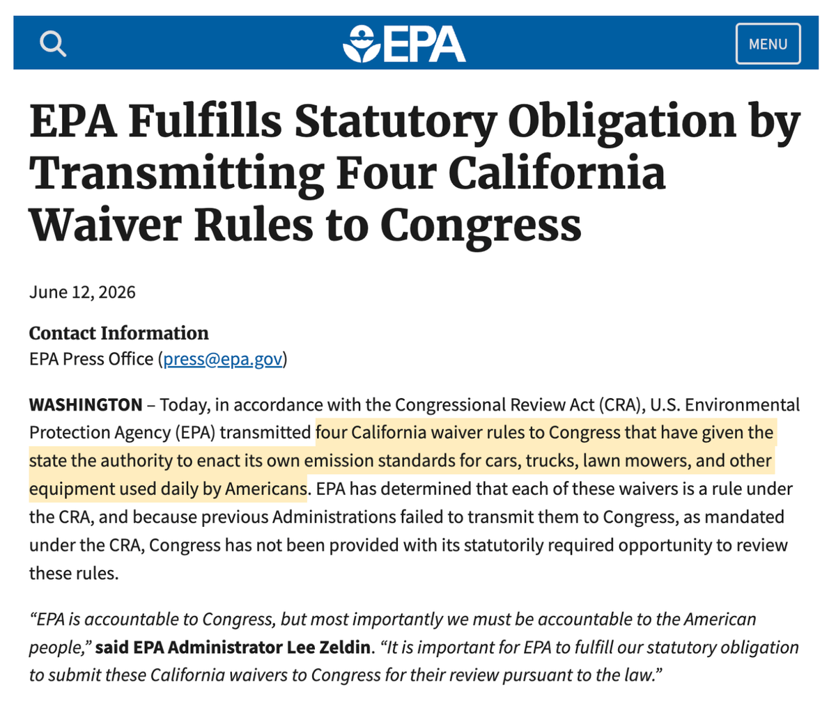 featured image thumbnail for post The 4 California "waivers" keeping America's EV mandate alive